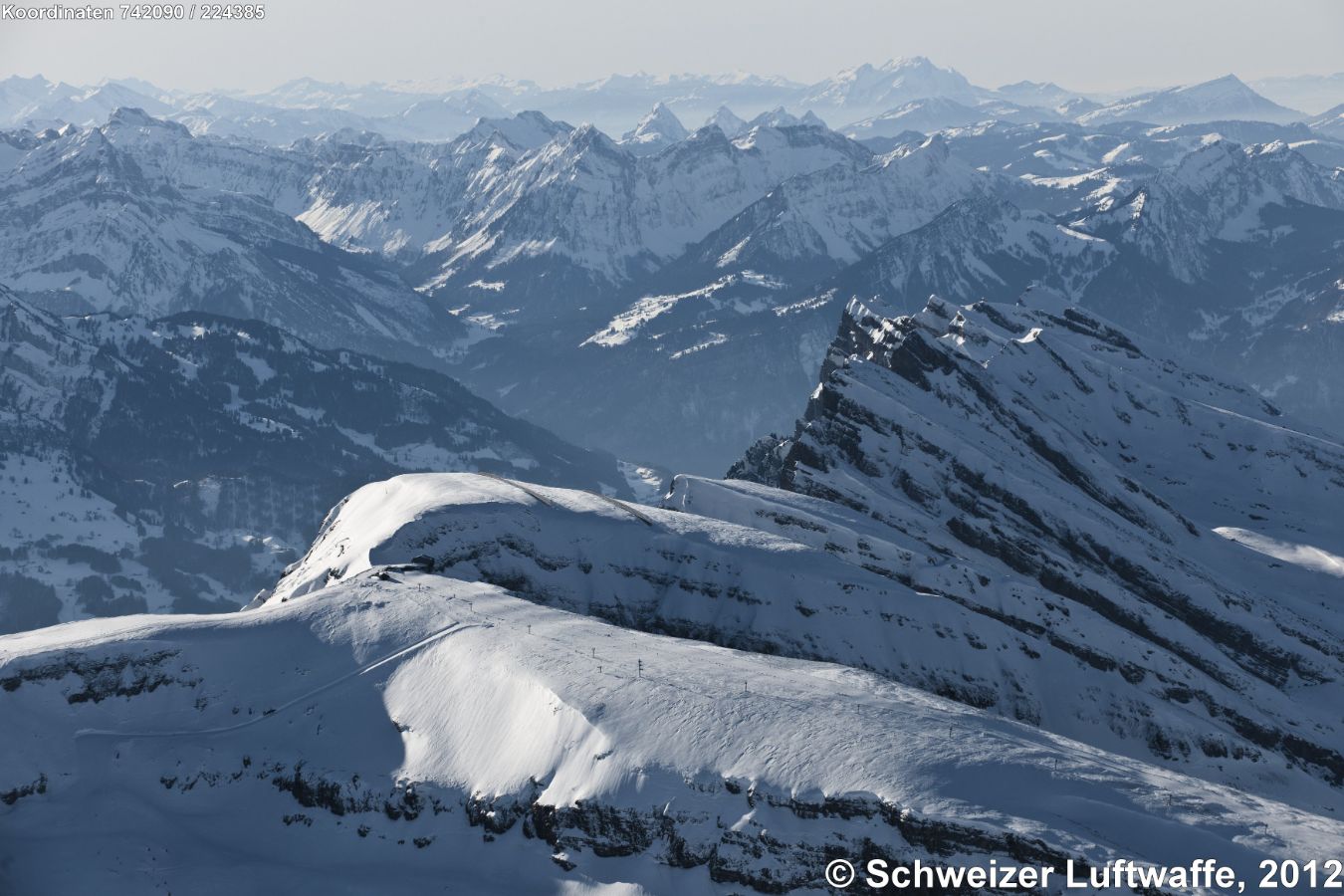 Iltios, Chäserrugg , Blick Richtung West- und Südalpen